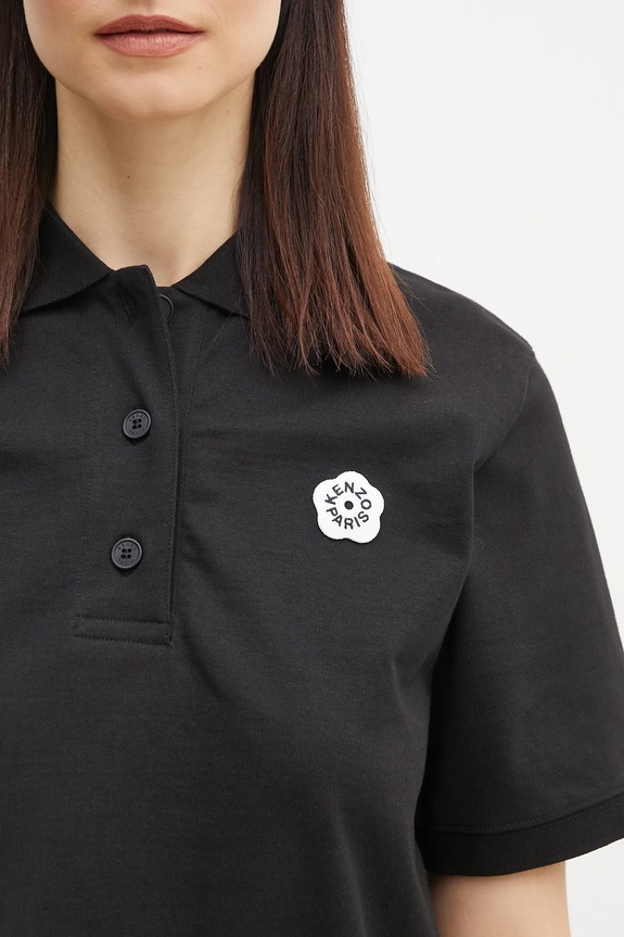 Bavlněné polo tričko Kenzo Boke Flower 2.0 černá FF52TS1604SB.99J
