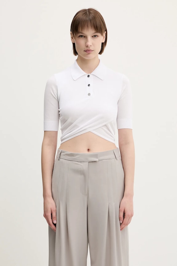 Sportmax polo in cotone Shaker regolare bianco 2512361052600
