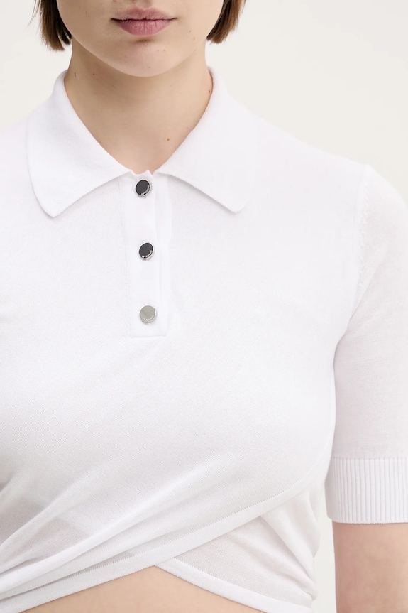 Sportmax polo in cotone Shaker bianco 2512361052600