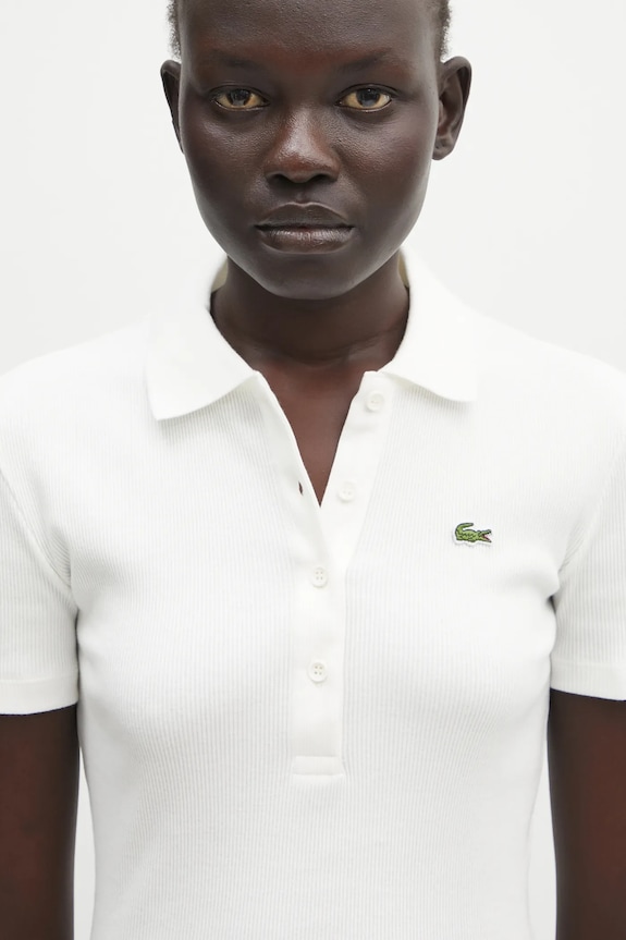 Бавовняне поло Lacoste бежевий DF5377