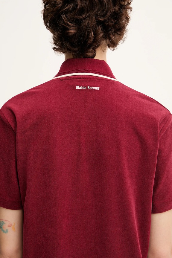 adidas Originals cotton polo shirt x Wales Bonner Terry Terry red JW1122
