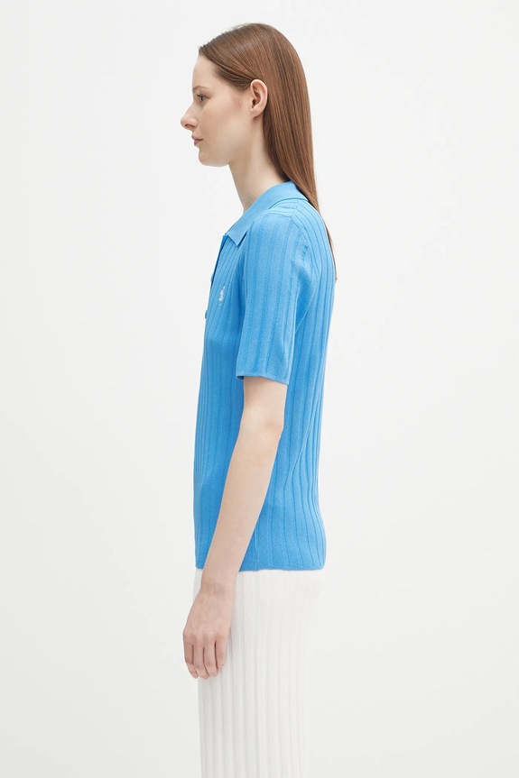Sporty & Rich polo shirt Src Ribbed Polo TO069620305BL24 blue SS25