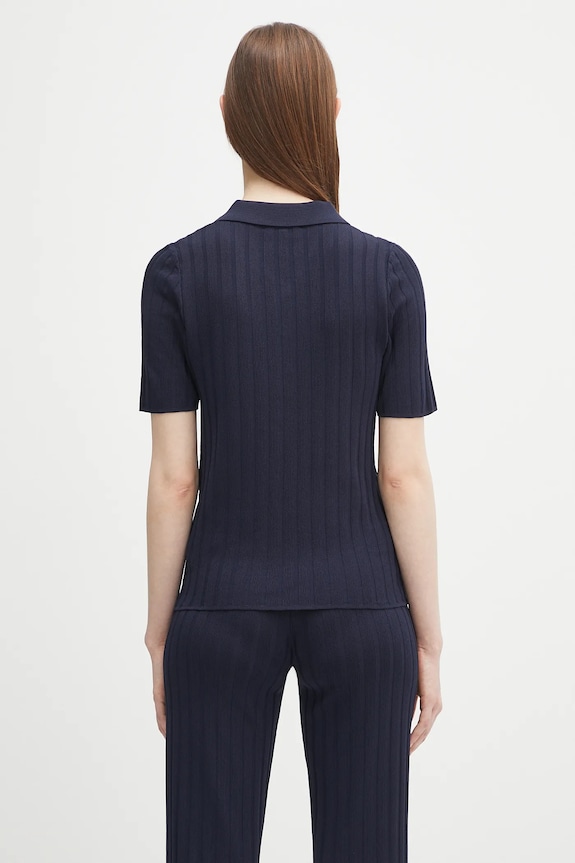 Ρούχα Πόλο Sporty & Rich Src Ribbed Polo WS069620305BL106 σκούρο μπλε