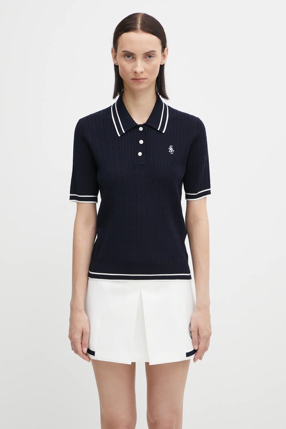 Sporty & Rich polo shirt Src Mini Cable regular navy TO068621302BL107