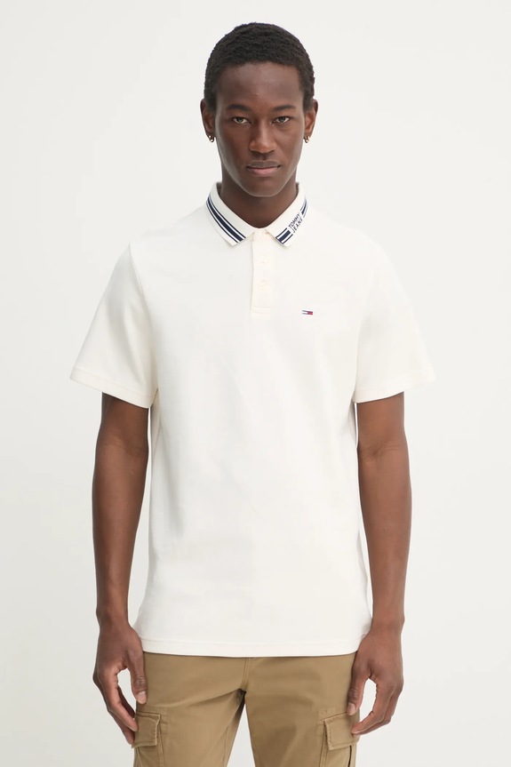 Tommy Jeans tricou polo bej DM0DM20225