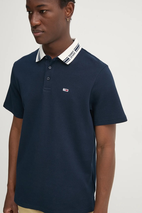 Tommy Jeans tricou polo bleumarin DM0DM20225