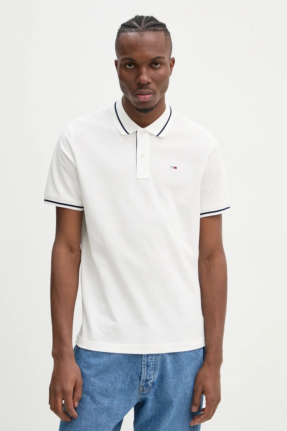 Tommy Jeans polo bawełniane beżowy DM0DM20745