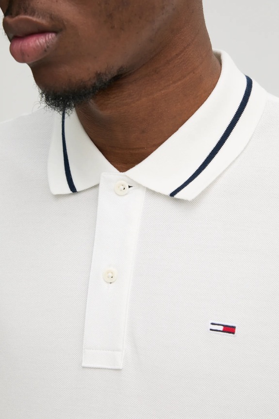 Tommy Jeans polo bawełniane DM0DM20745 beżowy