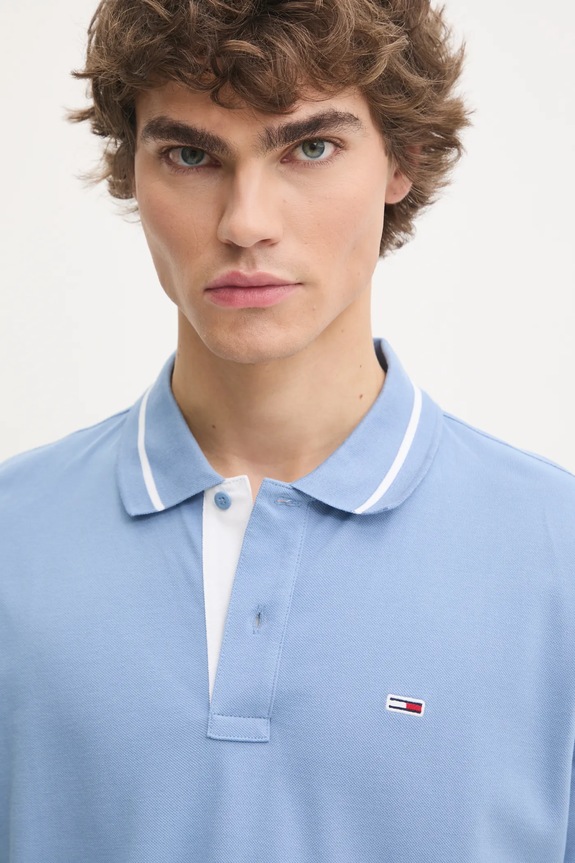 Tommy Jeans pamut póló kék DM0DM20745