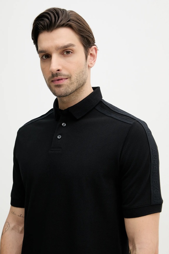 Armani Exchange polo bawełniane czarny XM000307.AF10366