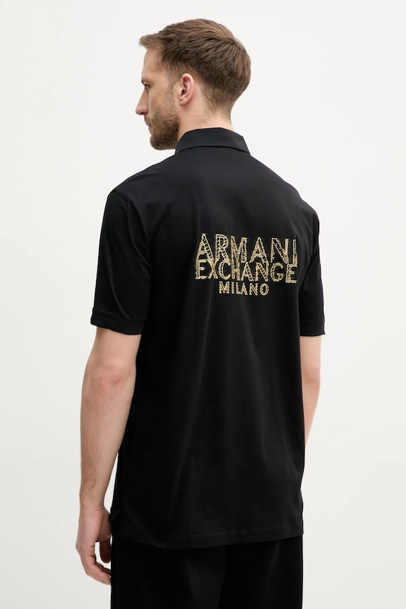 Oblečenie Bavlnené polo tričko Armani Exchange XM000329.AF10364 čierna