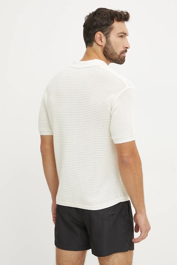 Oblečení Bavlněné polo tričko Karl Lagerfeld A1M46068 béžová