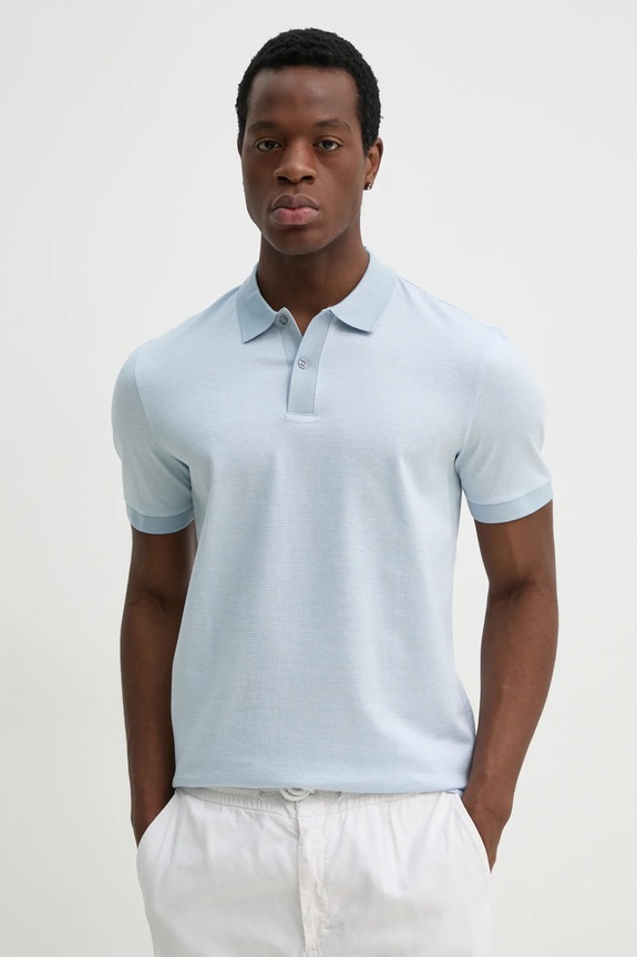 BOSS polo de bumbac regular albastru 50532246