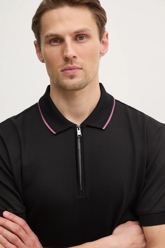 Bavlnené polo tričko BOSS čierna 50532612
