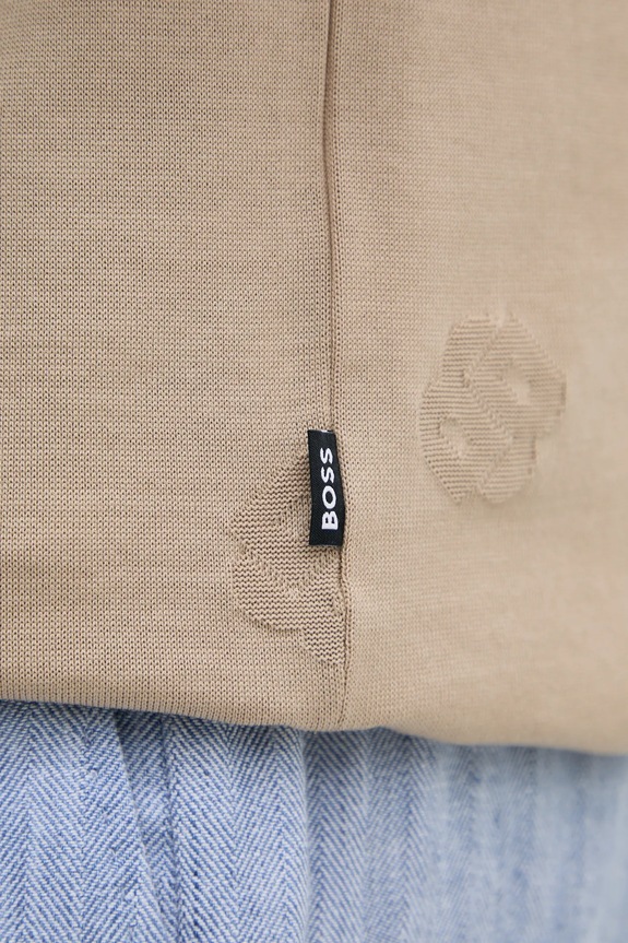 BOSS polo bawełniane 50532765 beżowy