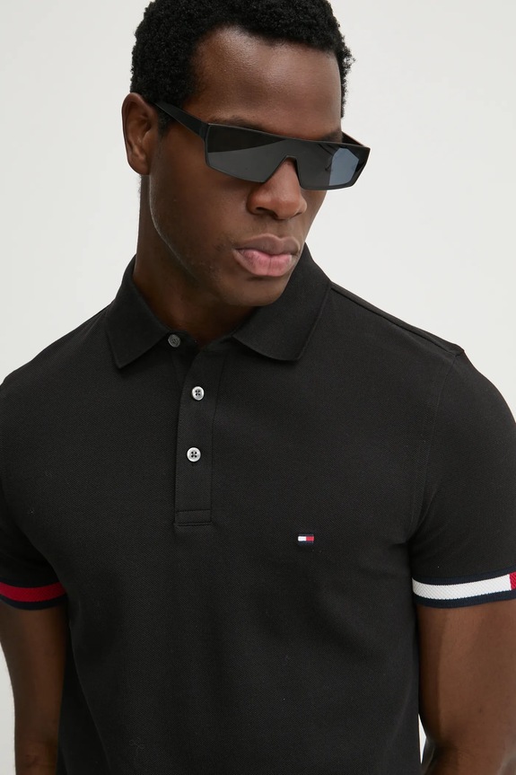Polo majica Tommy Hilfiger crna MW0MW37518