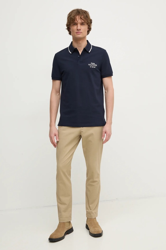 Tommy Hilfiger tricou polo MW0MW37519 bleumarin SS25