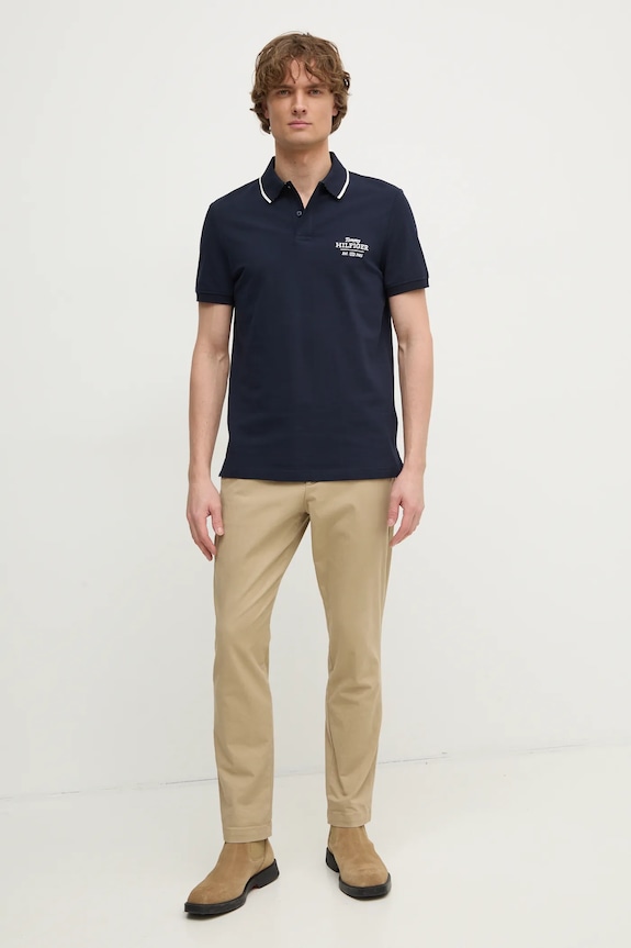 Tommy Hilfiger tricou polo MW0MW37519 bleumarin SS25