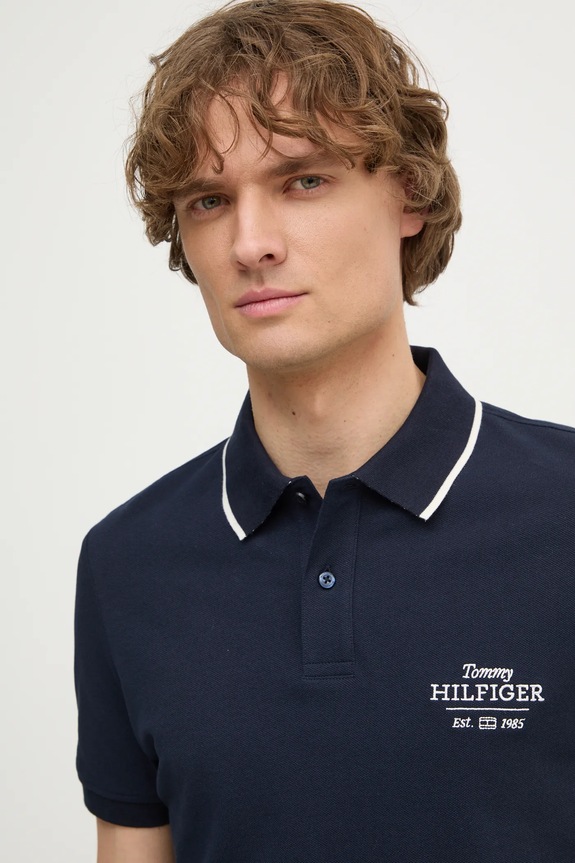 Tommy Hilfiger tricou polo bleumarin MW0MW37519