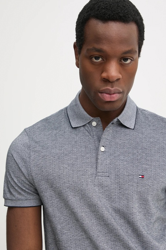 Tommy Hilfiger polo de bumbac gri MW0MW37525
