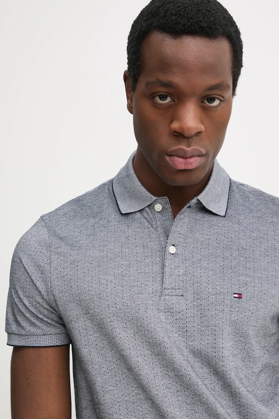 Tommy Hilfiger polo de bumbac gri MW0MW37525