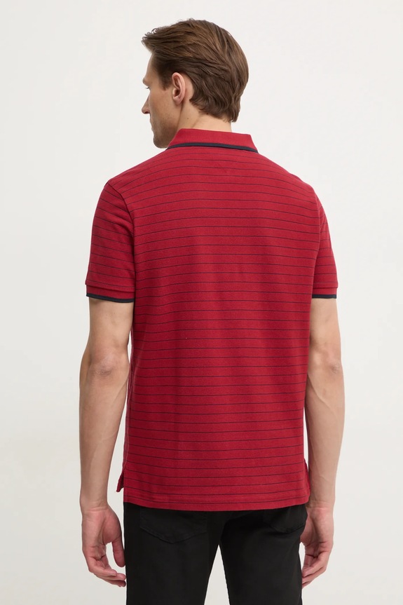 Odzież Tommy Hilfiger polo bawełniane MW0MW37527 bordowy