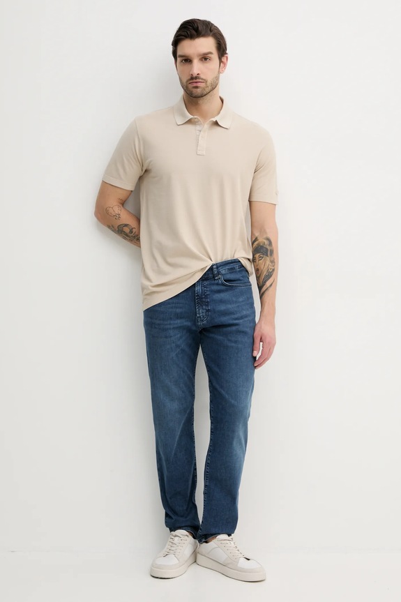 Paul&Shark polo bawełniane 25411207 beżowy SS25