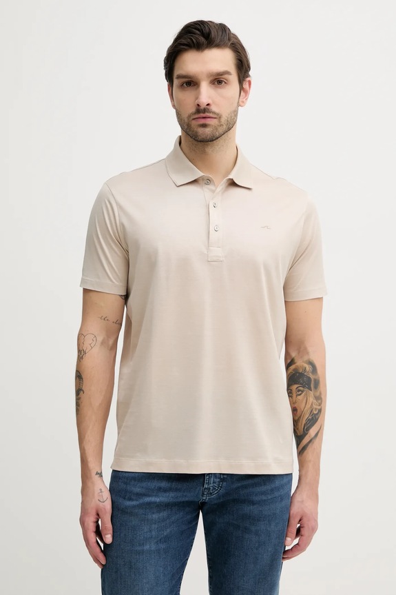 Bavlněné polo tričko Paul&Shark hladký béžová 25411239