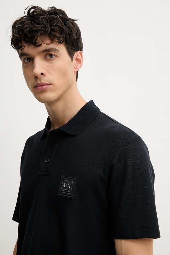 Armani Exchange pamut póló sötétkék XM000356.AF12758