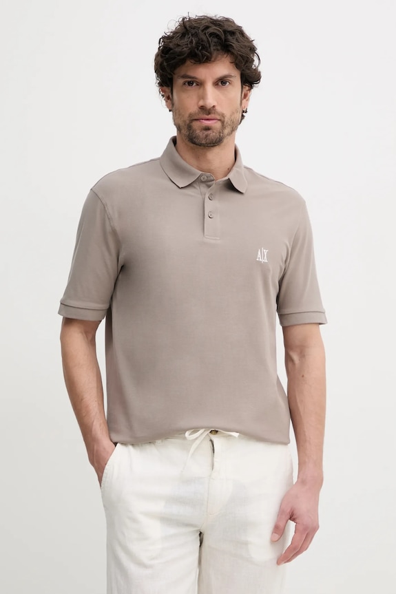 Armani Exchange polo de bumbac regular maro XM000367.AF13022.NOS
