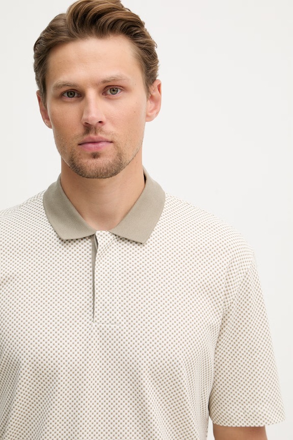 Armani Exchange polo muški od pamuka s elastanom bež XM000736.AF10819
