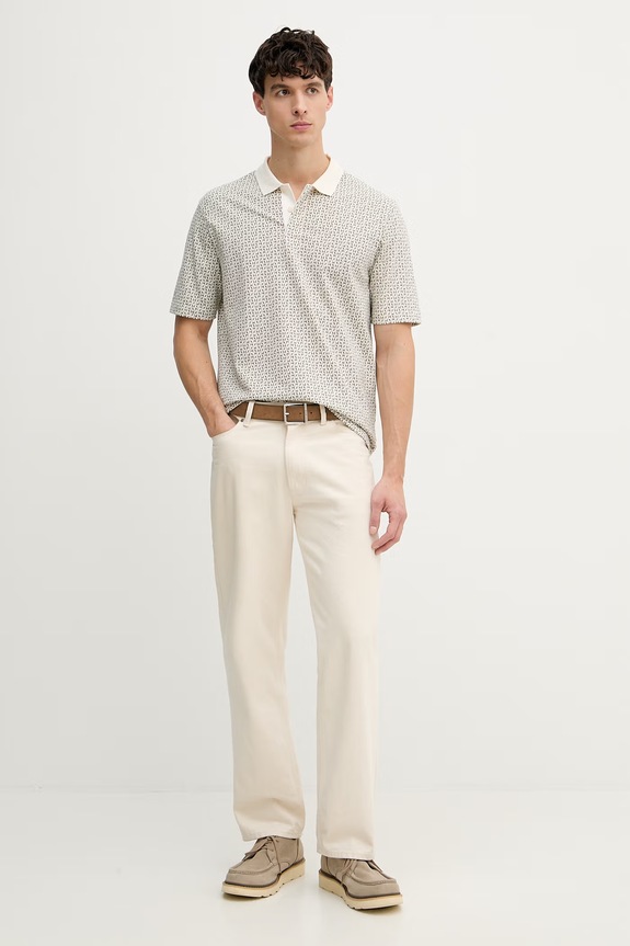 Armani Exchange polo za muškarce od pamuka s elastanom XM000736.AF10819 bež SS26