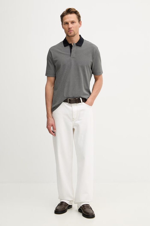 Armani Exchange поло чоловіче бавовняне з еластаном XM000736.AF10819 темно-синій SS26
