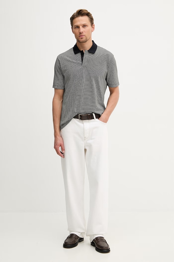 Armani Exchange поло чоловіче бавовняне з еластаном XM000736.AF10819 темно-синій SS26