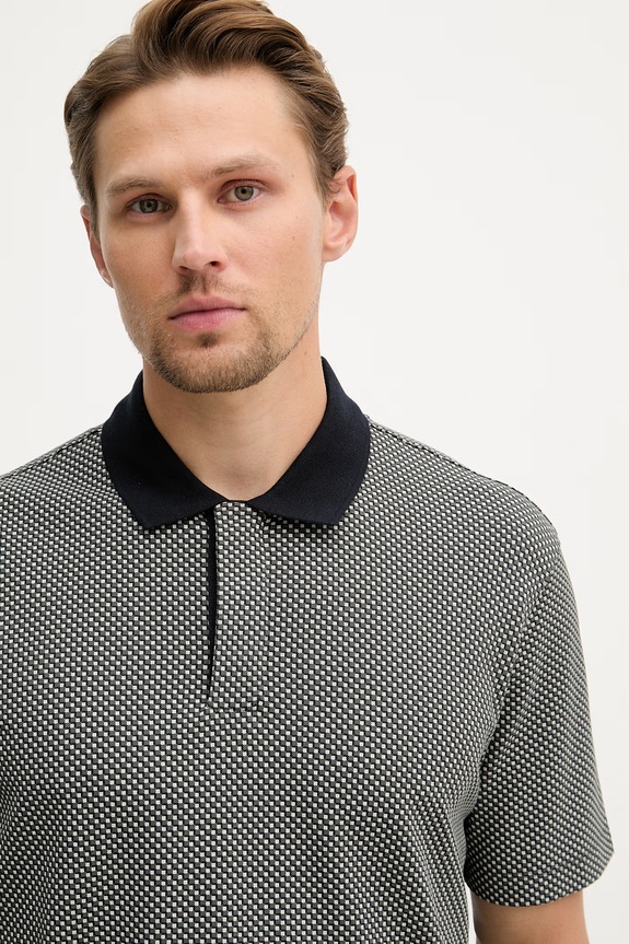 Armani Exchange поло чоловіче бавовняне з еластаном темно-синій XM000736.AF10819
