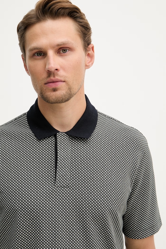 Armani Exchange поло чоловіче бавовняне з еластаном темно-синій XM000736.AF10819