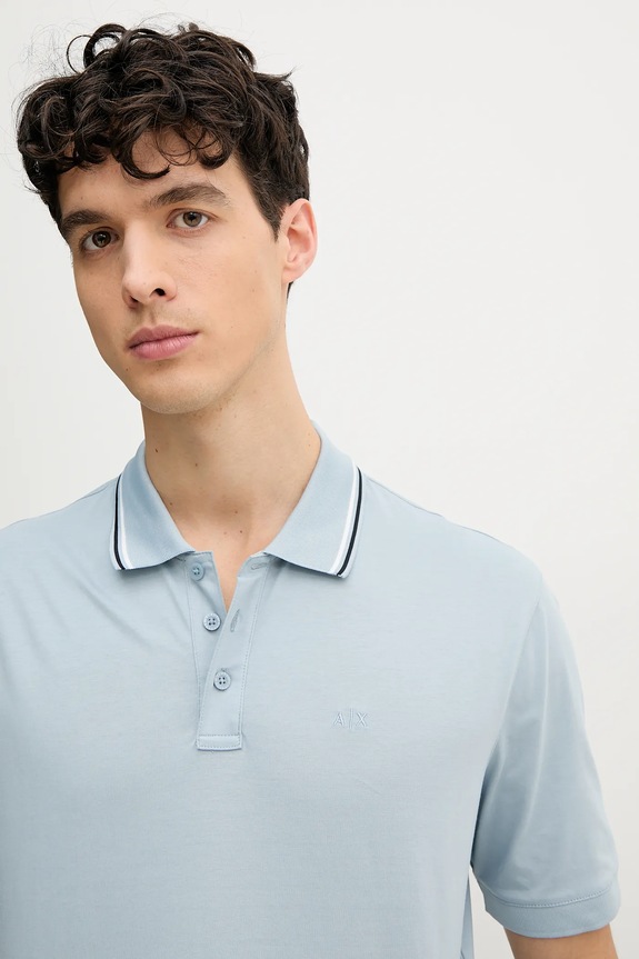 Armani Exchange polo bawełniane niebieski XM000466.AF10337