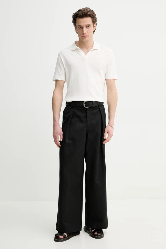 Polo tričko s prímesou ľanu Marc O'Polo 523209153026 biela SS25