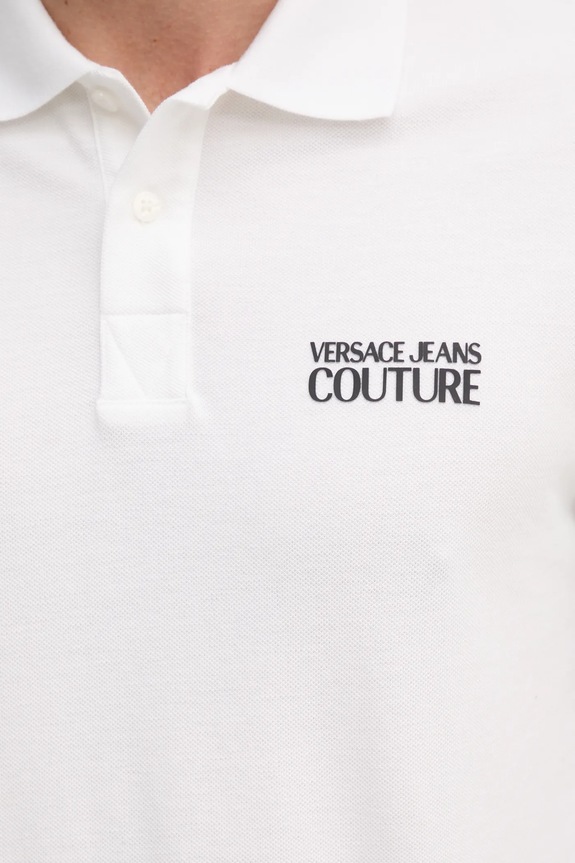 Versace Jeans Couture polo bawełniane 78GAG623.J0003 beżowy