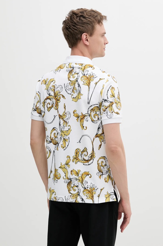 Ρούχα Βαμβακερό μπλουζάκι πόλο Versace Jeans Couture 78GAG6S0.JS460 λευκό