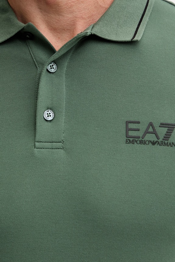 EA7 Emporio Armani polo tričko pánske bavlnené s elastanom PJVUZ.8NPF16 zelená