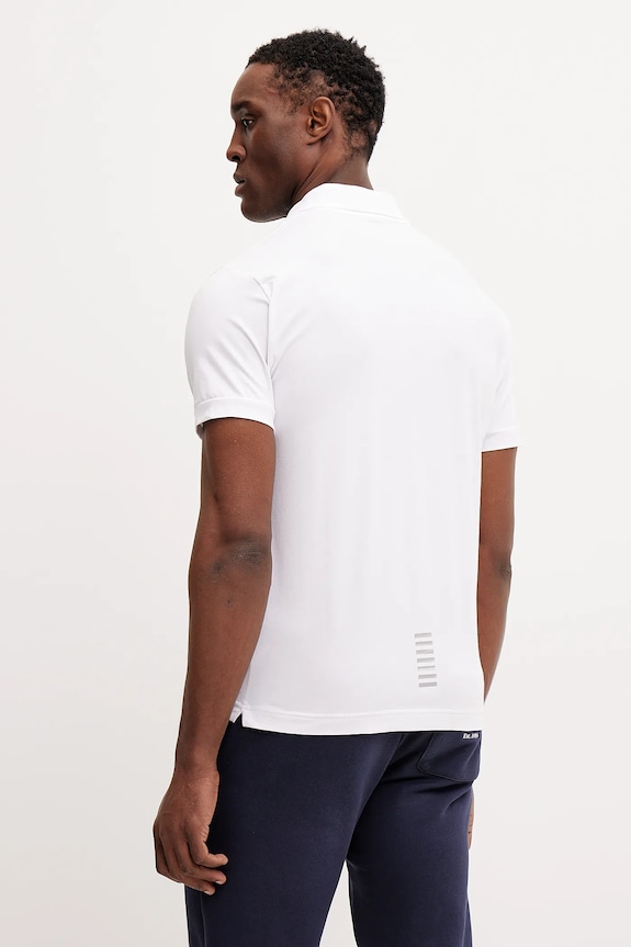 Oblečenie EA7 Emporio Armani polo tričko pánske bavlnené s elastanom PJVQZ.8NPF14 biela