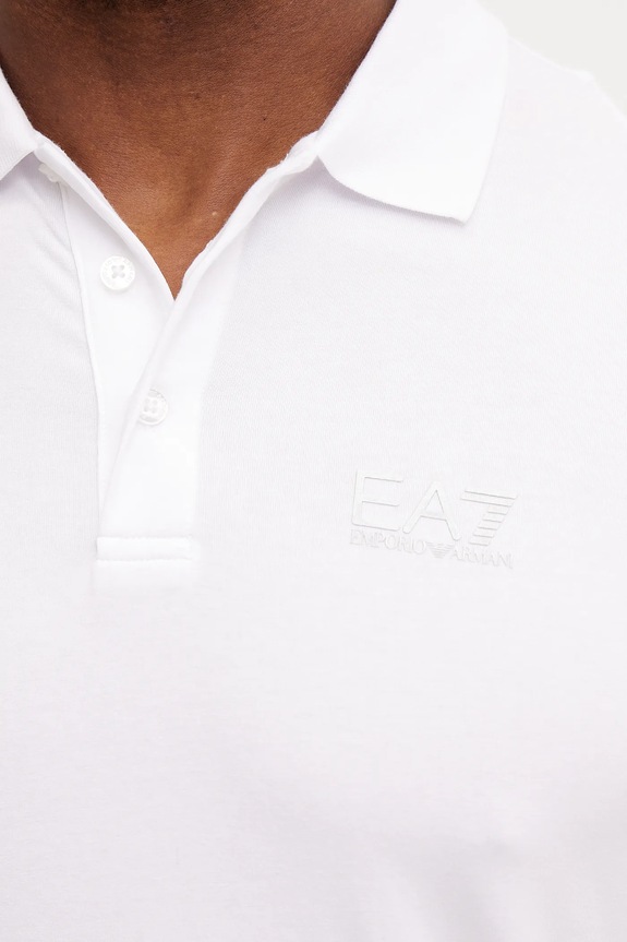 EA7 Emporio Armani polo tričko pánske bavlnené s elastanom biela PJVQZ.8NPF14