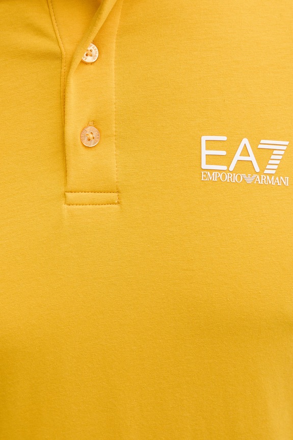 EA7 Emporio Armani polo bărbătesc din bumbac cu elastan PJVQZ.8NPF14 galben