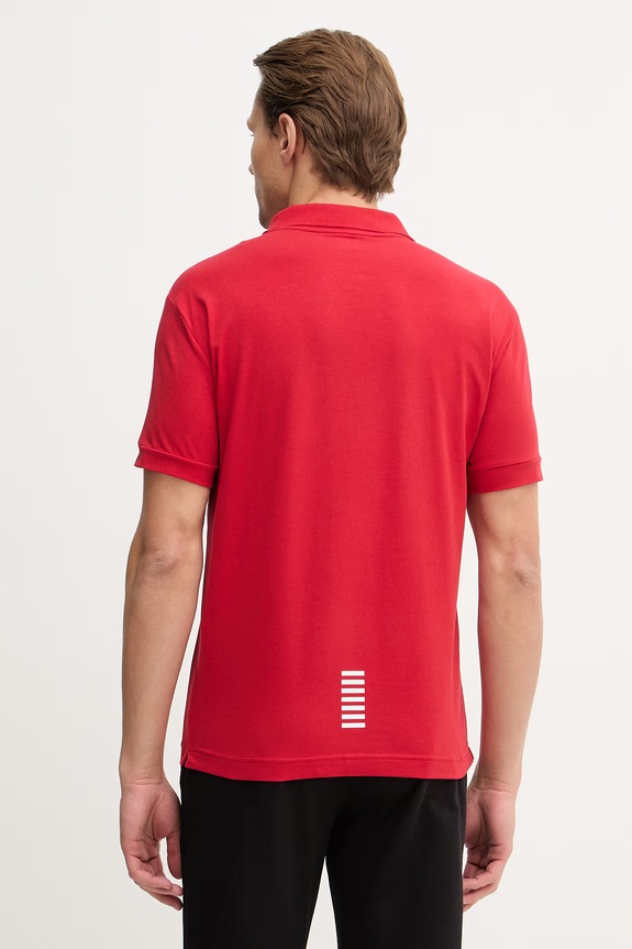Îmbrăcăminte EA7 Emporio Armani polo bărbați din bumbac cu elastan PJVQZ.8NPF14 rosu