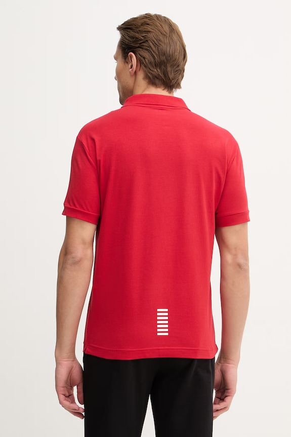 Îmbrăcăminte EA7 Emporio Armani polo bărbați din bumbac cu elastan PJVQZ.8NPF14 rosu