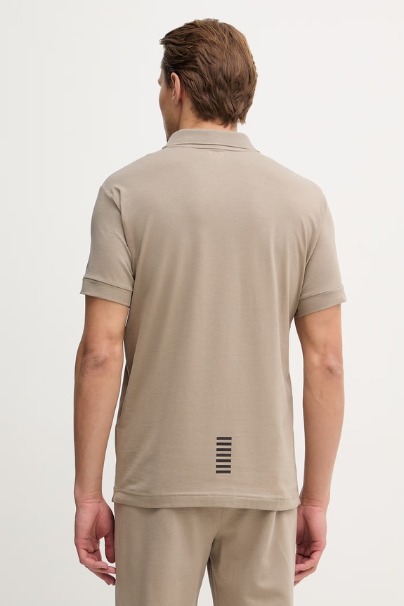 Îmbrăcăminte EA7 Emporio Armani polo bărbătesc bumbac cu elastan PJVQZ.8NPF14 bej