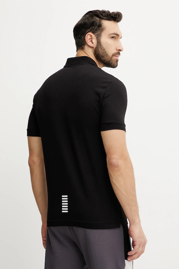 Îmbrăcăminte EA7 Emporio Armani polo bărbați bumbac cu elastan PJVQZ.8NPF14 negru