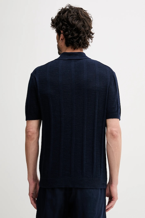 Oblečení Polo tričko se lněnou směsí United Colors of Benetton 115GK301G námořnická modř