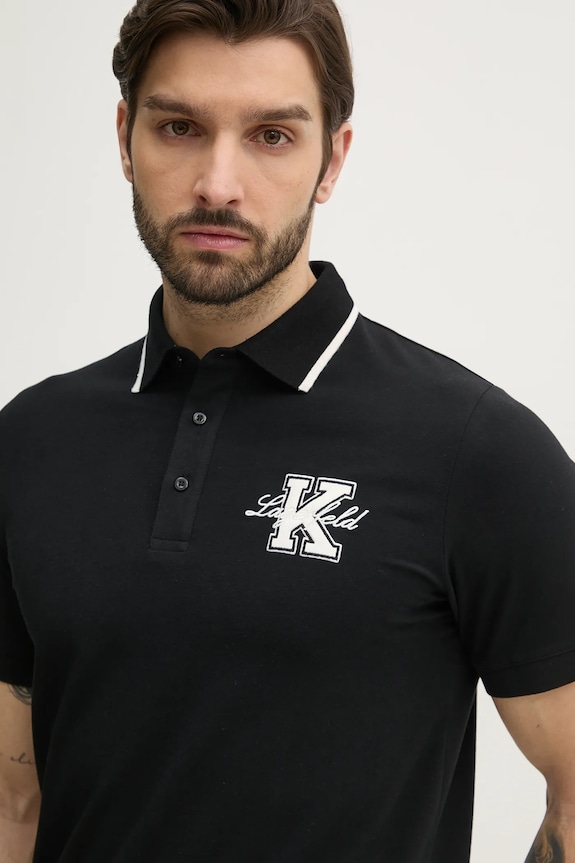 Karl Lagerfeld tricou polo negru 552221.745015